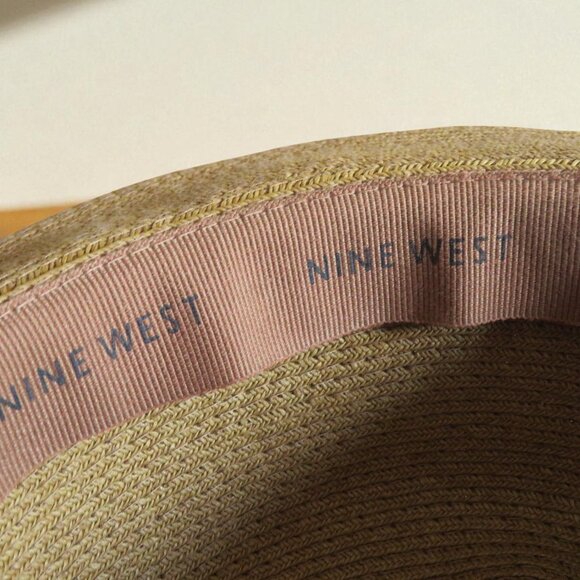 Nine West - Summer Hat with Brown Trim & Rolled Brim, EUC - Picture 11 of 13